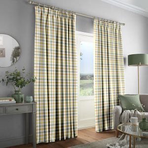 Cove Check Ochre Curtain