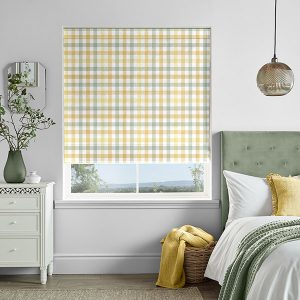 Cove Check Ochre Roman Blind