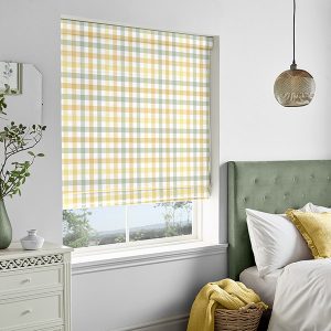 Cove Check Ochre Roman Blind