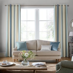 Awning Stripe Seaspray Curtain