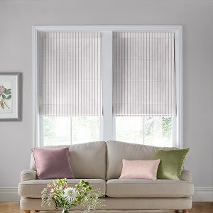 Burnsall Stripe Mulberry Roman Blind