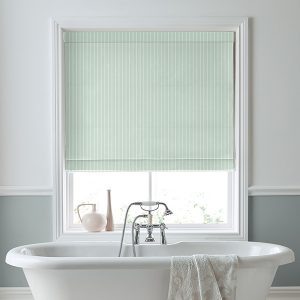 Burnsall Stripe Smoke Green Roman Blind