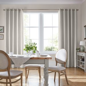 Burnsall Stripe White Sands Curtain