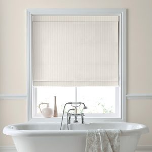 Burnsall Stripe White Sands Roman Blind