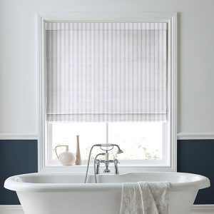 Candy Stripe French Navy Roman Blind