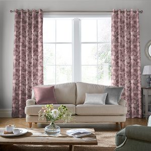 Eglantine Silhouette Woven Mulberry Curtain