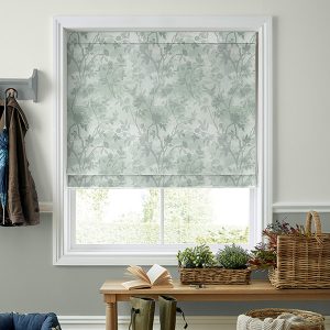 Eglantine Silhouette Woven Smoke Green Roman Blind