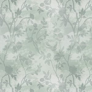 Eglantine Silhouette Woven Smoke Green Curtain