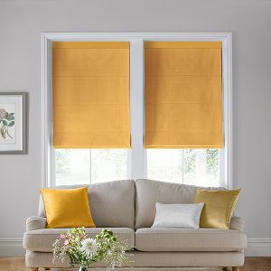 Gingham Dijon Roman Blind