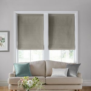 Gingham Steel Roman Blind