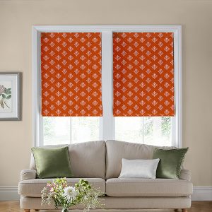 Lady Fern Embroidery Tomato Roman Blind