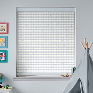 Alphabet Gingham Blue Roller Blinds