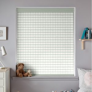 Alphabet Gingham Sage Roller Blinds