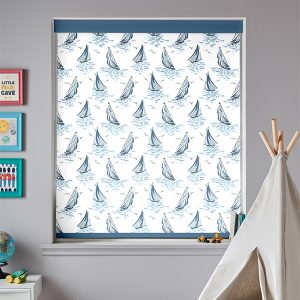 A'hoy Sail Boats Blue Roller Blinds