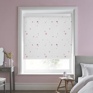 Painterly Stars Pink Roller Blinds