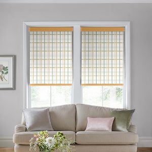 Burford Check Ochre Roller Blinds