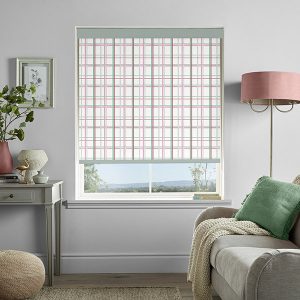 Burford Check Rose Roller Blinds