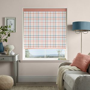 Cove Check Blush Roller Blinds