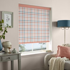 Cove Check Blush Roller Blinds