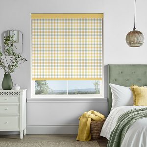 Cove Check Ochre Roller Blinds