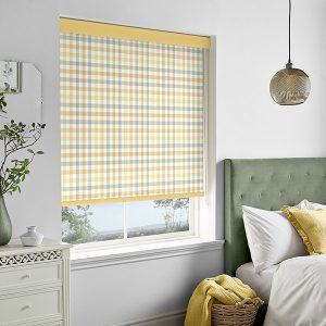 Cove Check Ochre Roller Blinds