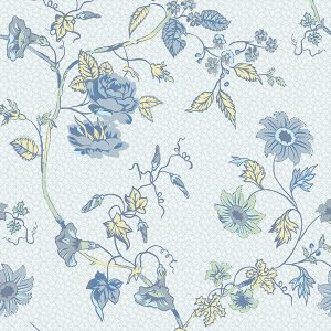 Rambling Rector Blue Sky Roller Blinds