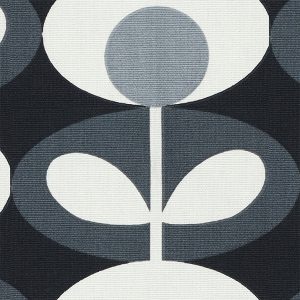 Oval Flower Cool Grey Curtain