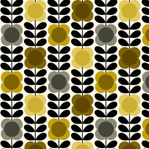 Spot Flower Stem Yellow & Grey Roman Blind