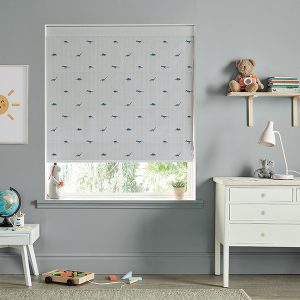 Dinosaur Navy Roman Blind