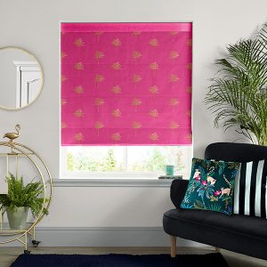 Small Palm Tree Pink Roman Blind