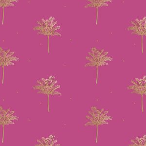 Small Palm Tree Pink Curtain