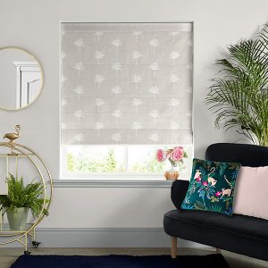 Small Palm Tree Linen Roman Blind