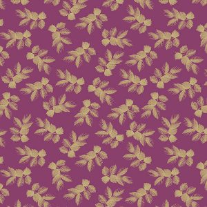 Etched Leaves Fuchsia Roman Blind