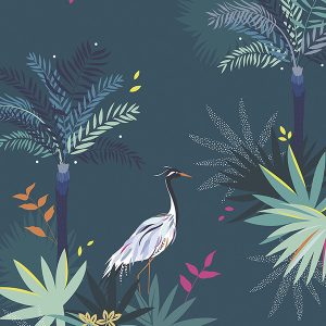 Heron  Teal Roman Blind