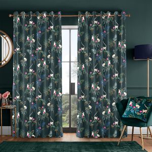 Lemur Forest Green Curtain