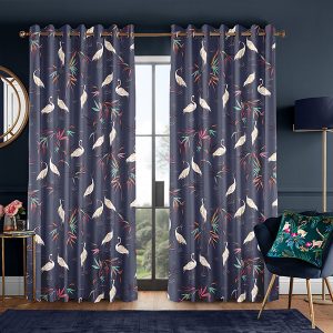 Heron Smokey Blue Curtain