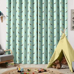 Toucans Aqua Curtain