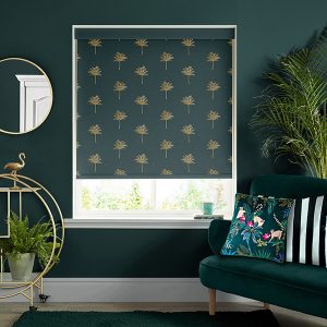 Small Palm Tree Forest Green Roller Blinds