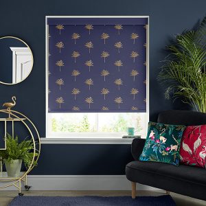 Small Palm Tree Navy Roller Blinds