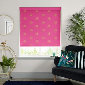 Small Palm Tree Pink Roller Blinds