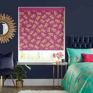 Etched Leaves Fuchsia Roller Blinds