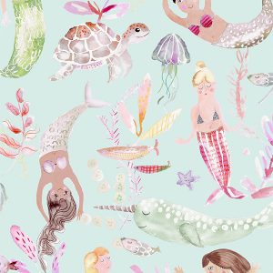 Mermaids Party Dusk Roman Blind