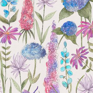 Florabunda Bluebell Ecru Curtain