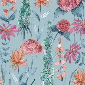 Florabunda Cornflower Curtain