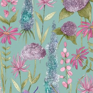 Florabunda Verde Roman Blind